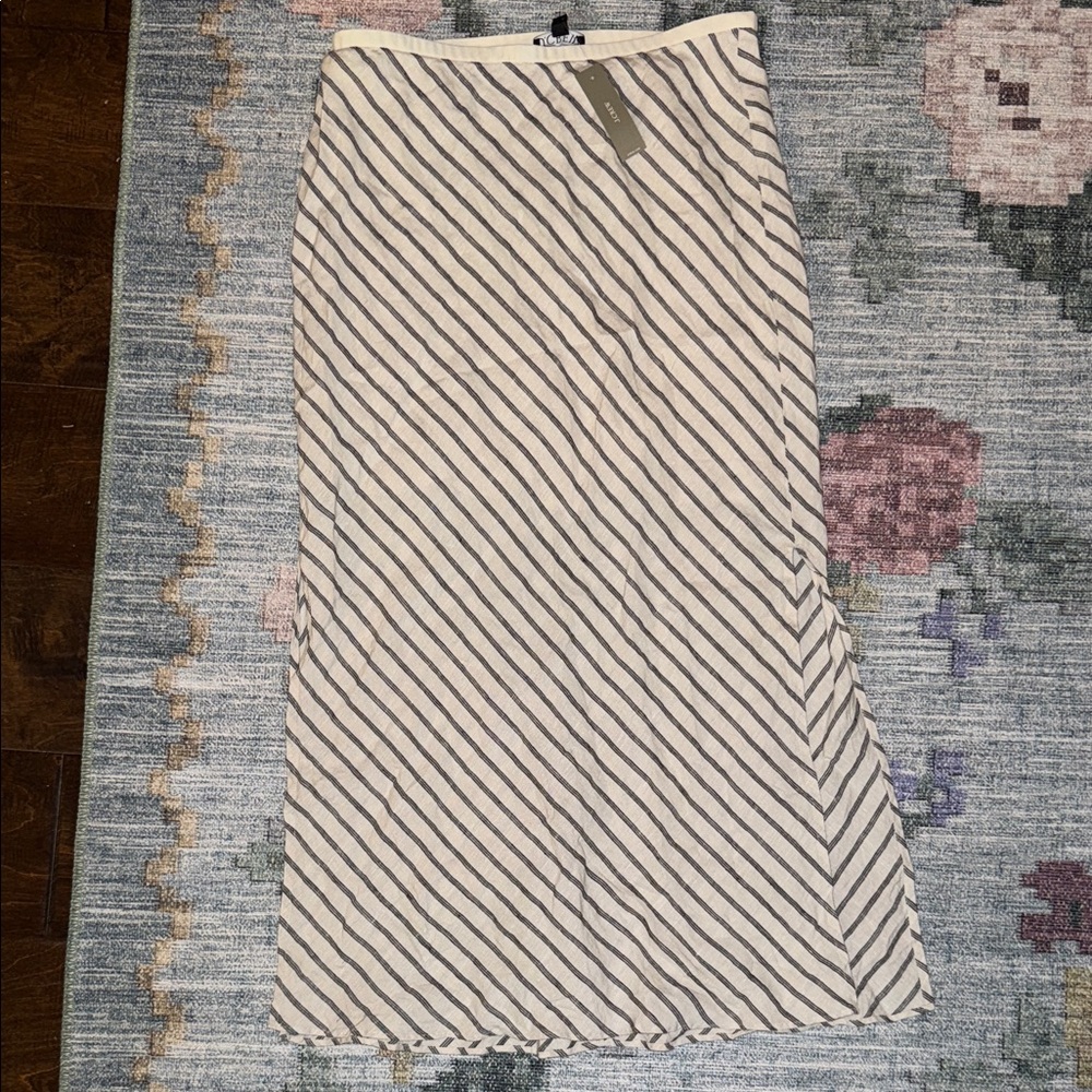 NWT J. Crew Gwyneth Slip Skirt in Striped Linen